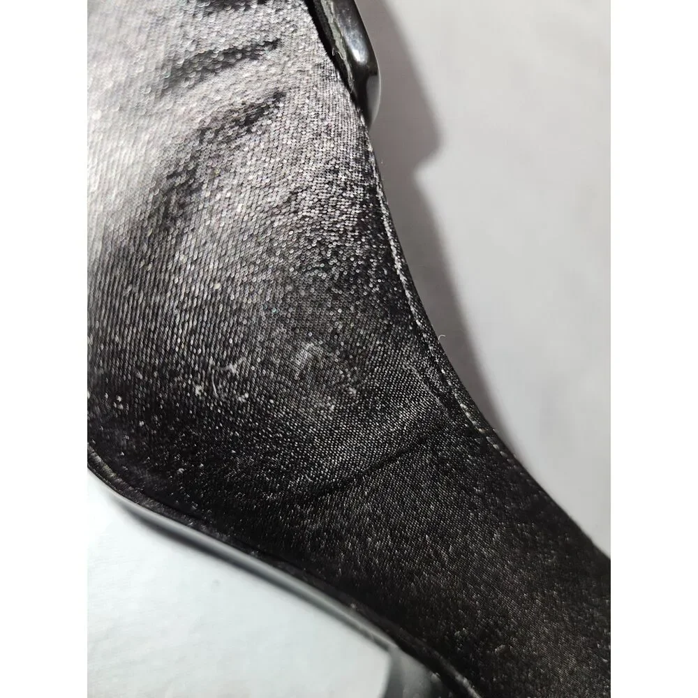 Bruno Magli Black Satin Pumps Stilettos Italian EU36